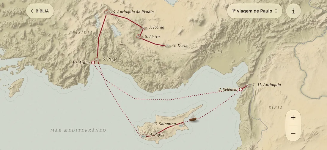 A primeira viagem de Paulo no explorador em relevo, com o caminho traçado